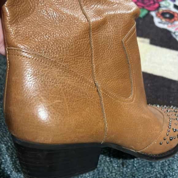 BOTKIER Women's Tammy Studded Western Boots 9.5 cognac tan line dance shoes - Picture 15 of 15